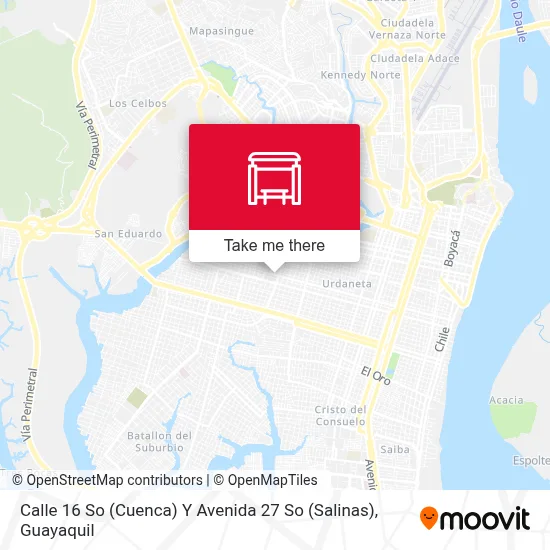 Mapa de Calle 16 So (Cuenca) Y Avenida 27 So (Salinas)