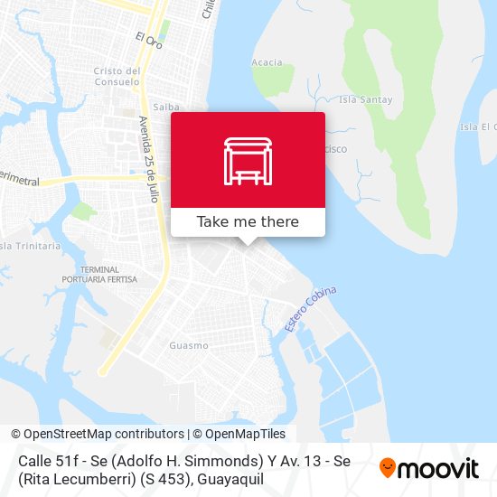 Mapa de Calle 51f - Se (Adolfo H. Simmonds) Y Av. 13 - Se (Rita Lecumberri) (S 453)