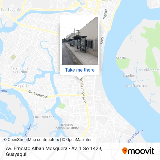 Mapa de Av. Ernesto Alban Mosquera -  Av. 1 So 1429