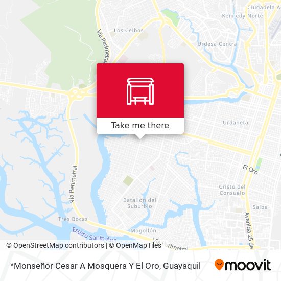 *Monseñor Cesar A Mosquera Y El Oro map