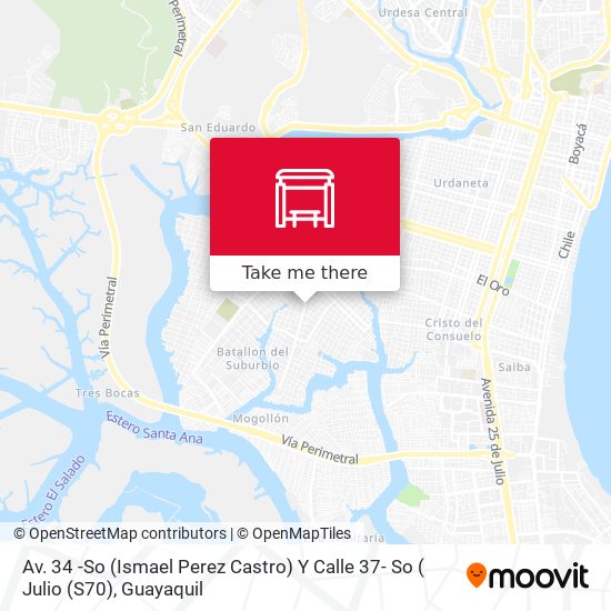 Mapa de Av. 34 -So (Ismael Perez Castro) Y Calle 37- So ( Julio    (S70)
