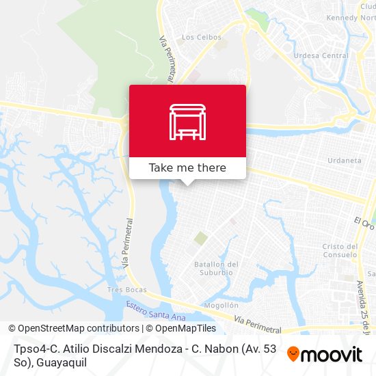 Tpso4-C. Atilio Discalzi Mendoza - C. Nabon  (Av. 53 So) map