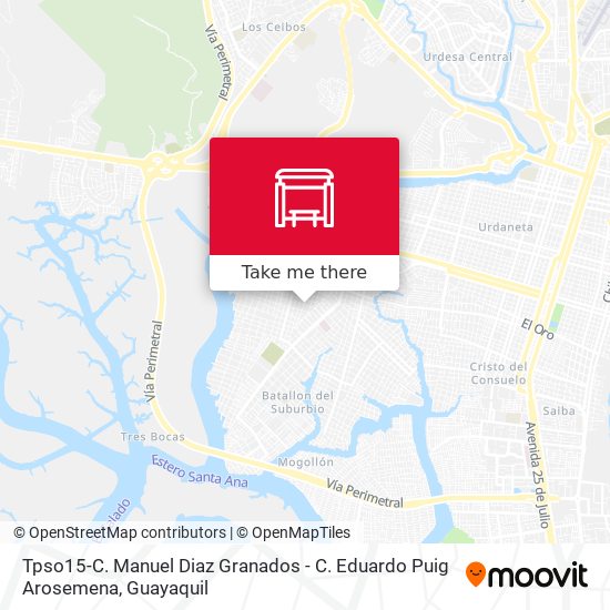 Tpso15-C. Manuel Diaz Granados - C. Eduardo Puig Arosemena map
