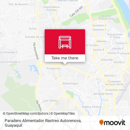 Paradero Alimentador Rastreo Autorenova map