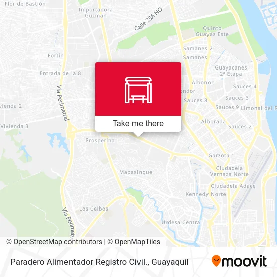 Paradero Alimentador Registro Civil. map