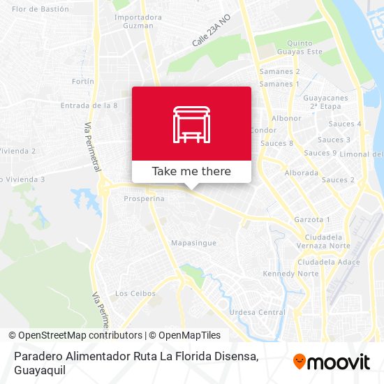 Mapa de Paradero Alimentador Ruta La Florida Disensa