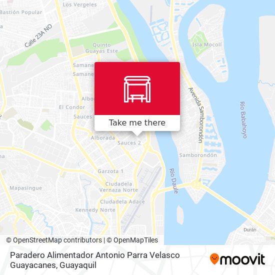 Mapa de Paradero Alimentador Antonio Parra Velasco Guayacanes