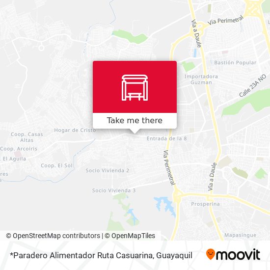 Mapa de *Paradero Alimentador Ruta Casuarina