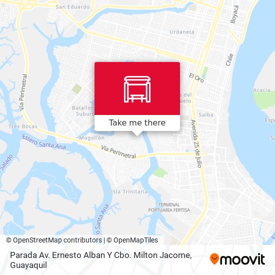 Mapa de Parada Av. Ernesto Alban Y Cbo. Milton Jacome