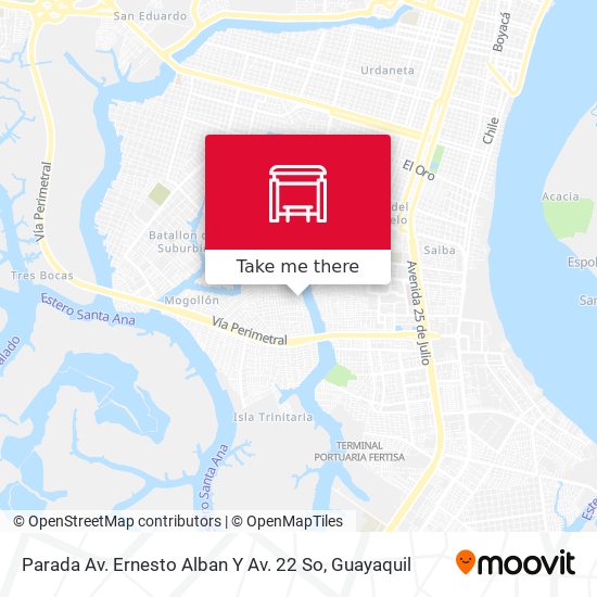 Mapa de Parada Av. Ernesto Alban Y Av. 22 So
