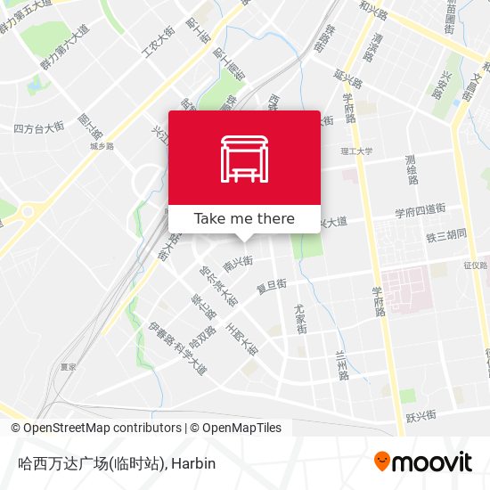 哈西万达广场(临时站) map