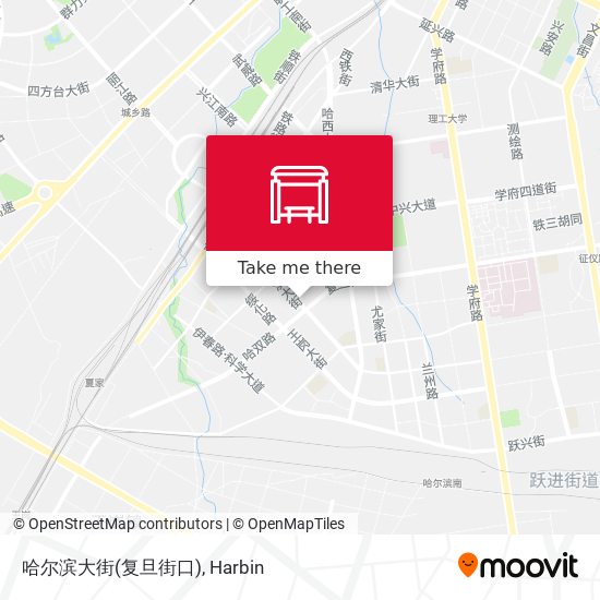 哈尔滨大街(复旦街口) map