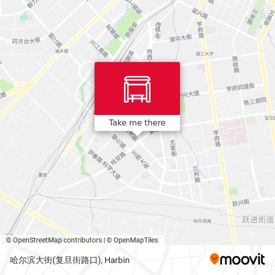 哈尔滨大街(复旦街路口) map