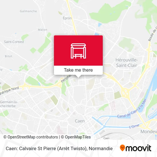 Caen: Calvaire St Pierre (Arrêt Twisto) map