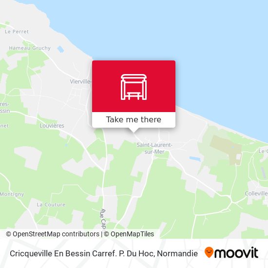 Mapa Cricqueville En Bessin Carref. P. Du Hoc