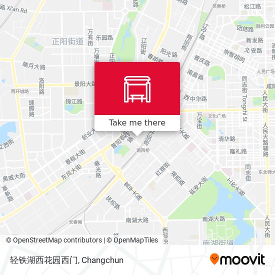 轻铁湖西花园西门 map