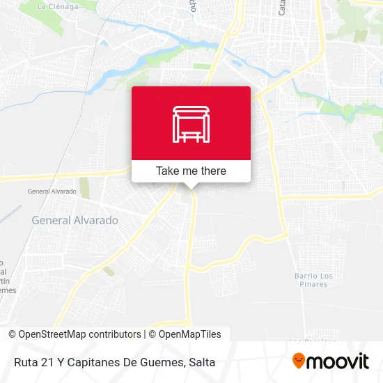 Ruta 21 Y Capitanes De Guemes map