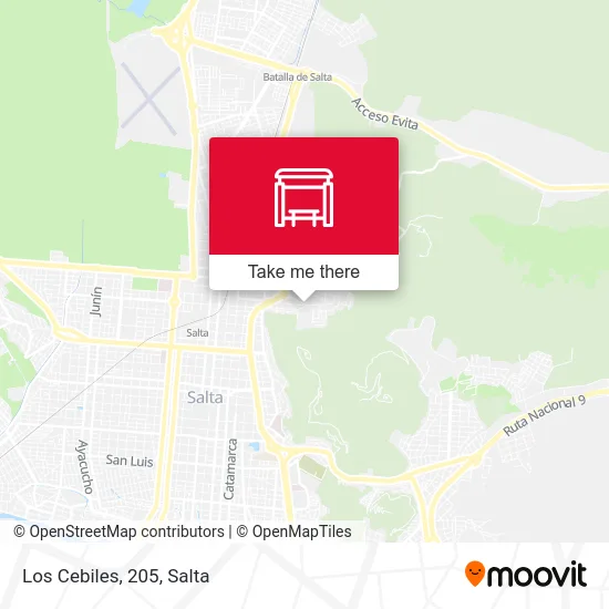 Los Cebiles, 205 map