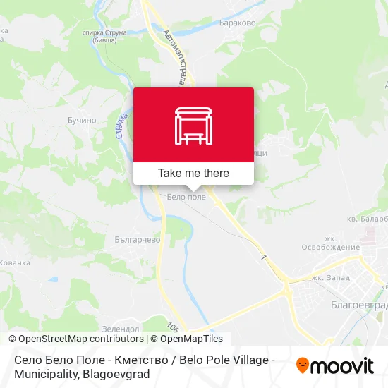 Карта Село Бело Поле - Кметство / Belo Pole Village - Municipality
