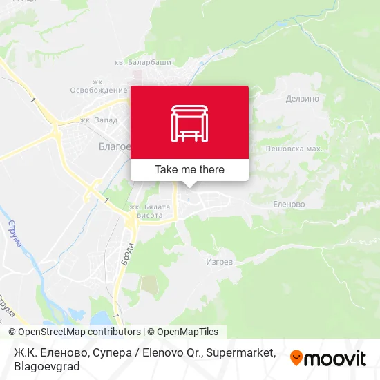 Карта Ж.К. Еленово, Супера / Elenovo Qr., Supermarket