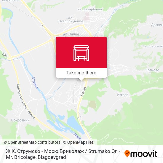 Карта Ж.К. Струмско - Мосю Бриколаж / Strumsko Qr. - Mr. Bricolage