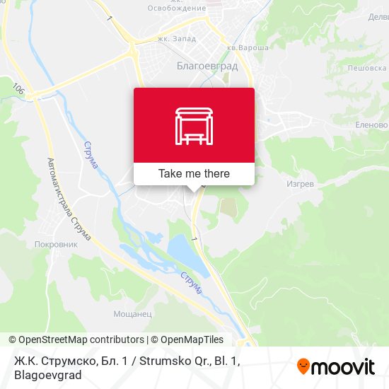 Ж.К. Струмско, Бл. 1 / Strumsko Qr., Bl. 1 map