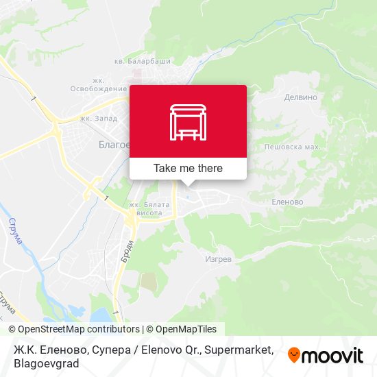 Ж.К. Еленово, Супера / Elenovo Qr., Supermarket map