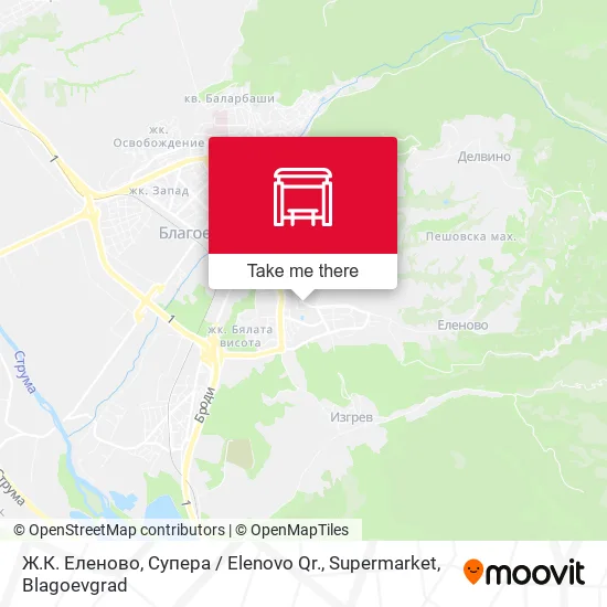 Карта Ж.К. Еленово, Супера / Elenovo Qr., Supermarket