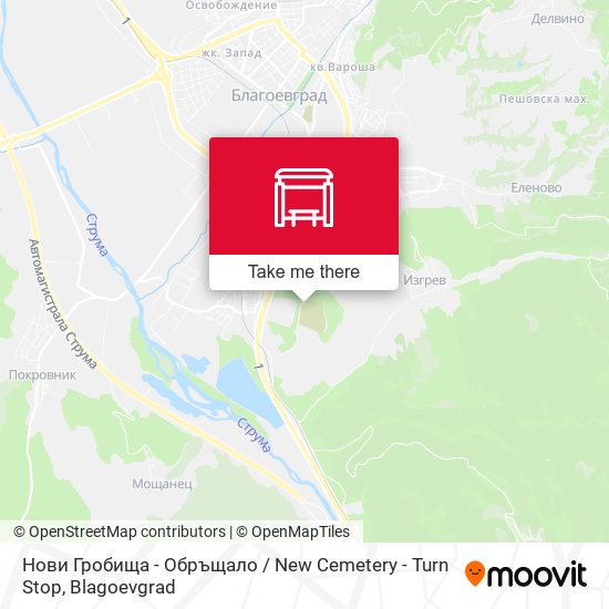Карта Нови Гробища - Обръщало / New Cemetery - Turn Stop