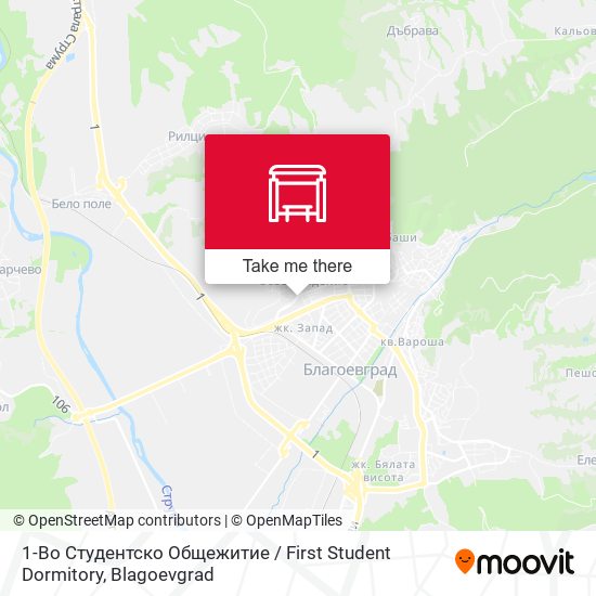 1-Во Студентско Общежитие / First Student Dormitory map