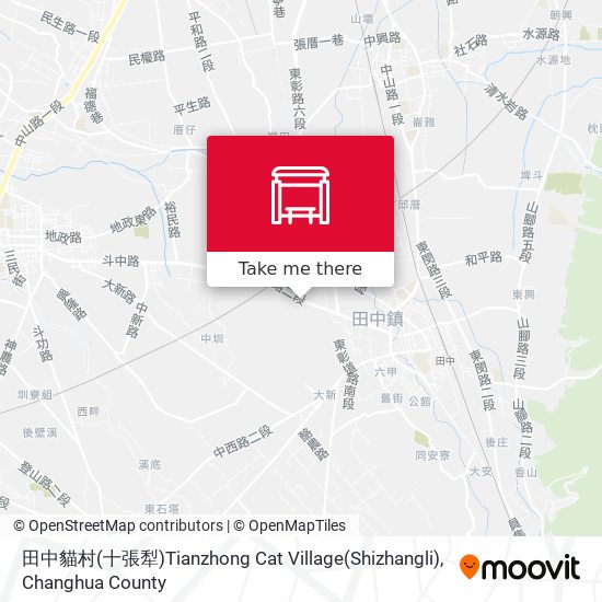 田中貓村(十張犁)Tianzhong Cat Village(Shizhangli) map