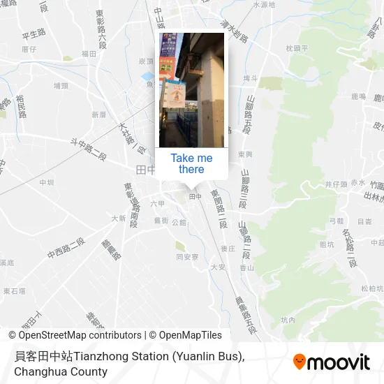 員客田中站Tianzhong  Station (Yuanlin Bus)地圖