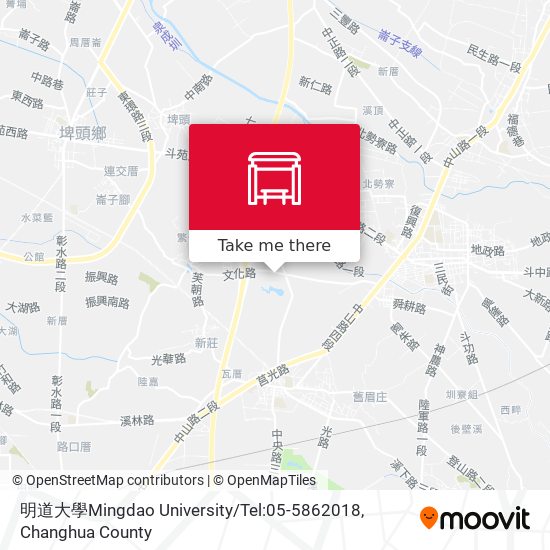 明道大學Mingdao University / Tel:05-5862018地圖