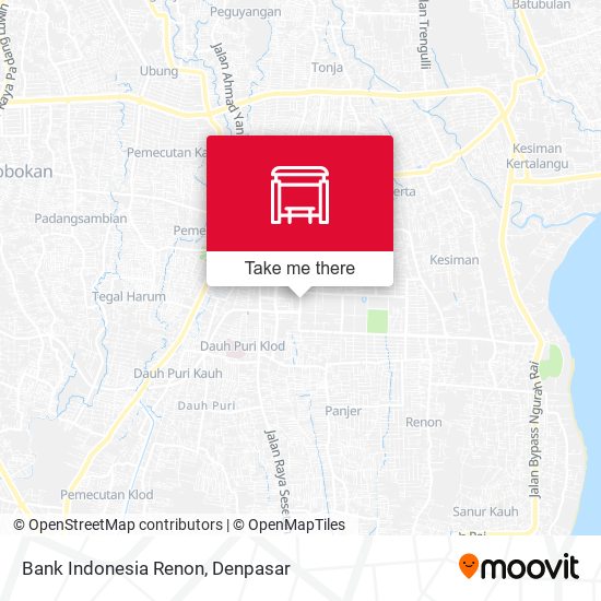 Bank Indonesia Renon map