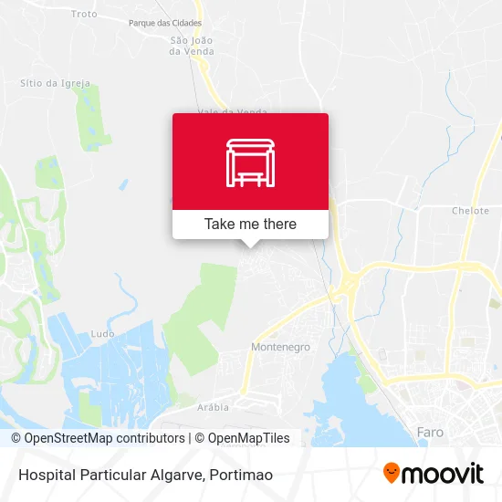 Hospital Particular Algarve map