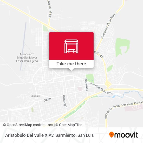 Mapa de Aristóbulo Del Valle X Av. Sarmiento