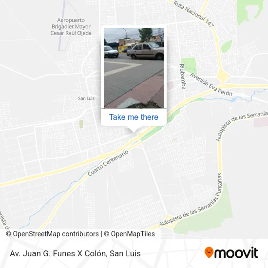 Av. Juan G. Funes X Colón map