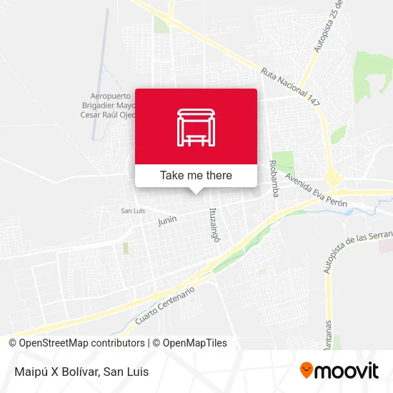 Maipú X Bolívar map