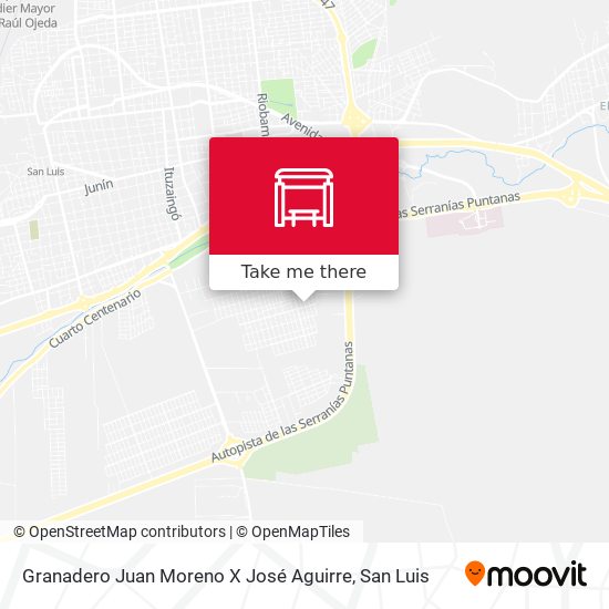Mapa de Granadero Juan Moreno X José Aguirre