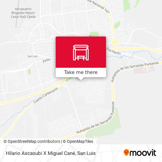 Hilario Ascasubi X Miguel Cané map