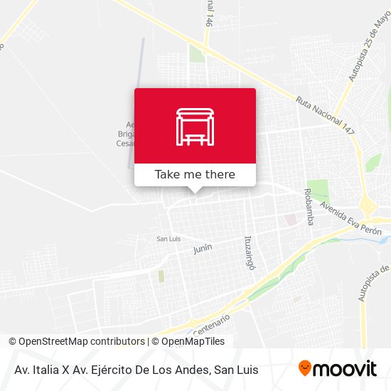 Av. Italia X Av. Ejército De Los Andes map
