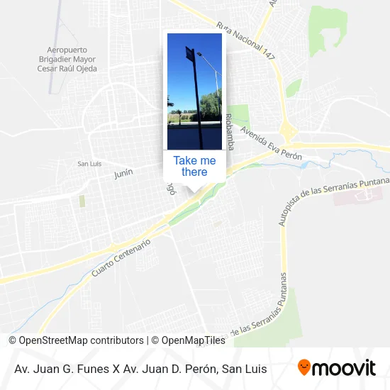 Av. Juan G. Funes X Av. Pres. Juan D. Perón map
