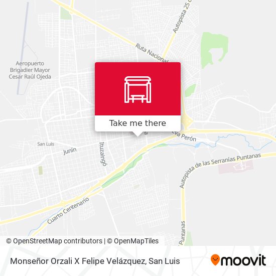 Mapa de Monseñor Orzali X Felipe Velázquez