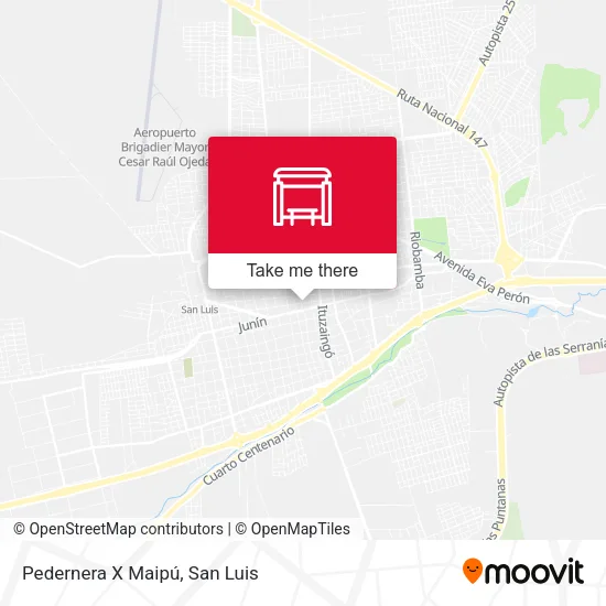 Mapa de Pedernera X Maipú