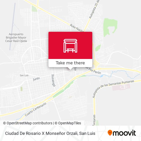 Ciudad De Rosario X Monseñor Orzali map