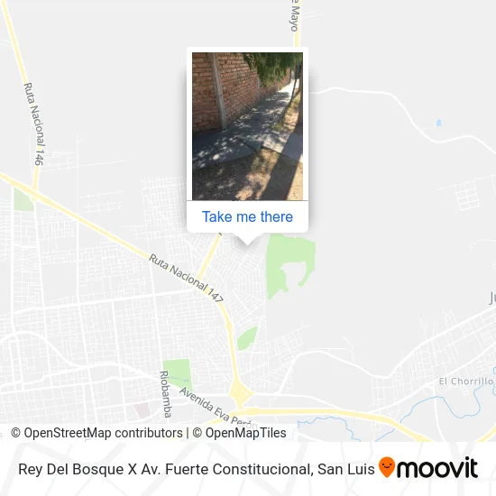 Rey Del Bosque X Av. Fuerte Constitucional map