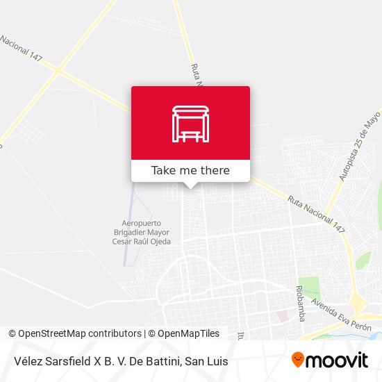 Vélez Sarsfield X B. V. De Battini map