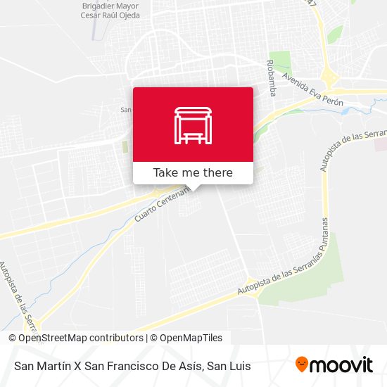 San Martín X San Francisco De Asís map