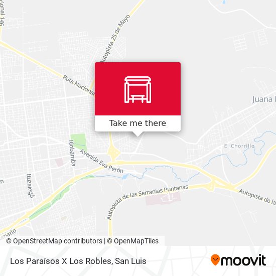 Mapa de Los Paraísos X Los Robles