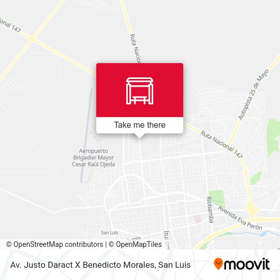 Av. Justo Daract X Benedicto Morales map